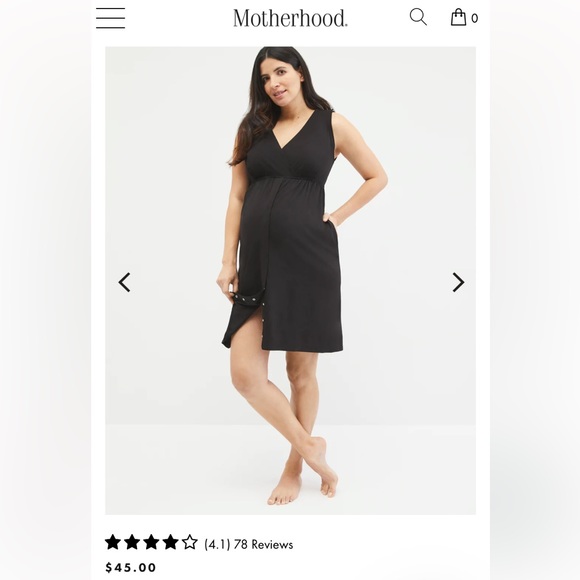 Motherhood Maternity 3 IN 1 NURSING, LABOR & DELIVERY GOWN in black size small - Picture 6 of 11